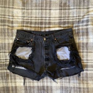 Levi denim distressed shorts